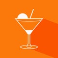Vector outline cocktail flat icon Royalty Free Stock Photo