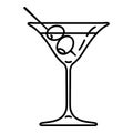 Vector Outline Cocktail Glass Icon