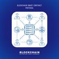 Blockchain distributed ledger technology illustration