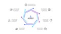 Vector outline heptagon infographic cycle diagram with 7 options, steps, parts or processes Royalty Free Stock Photo