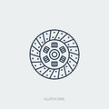 Vector outline icon of car part - clutch disc