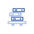 Vector outline icon depicting binders stacked on top of each other. School folders placed on a shelf Royalty Free Stock Photo
