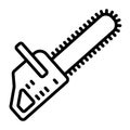 Vector outline icon or logo of benzo or electric saw