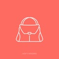 Vector outline icon of woman accessories - lady hand bag