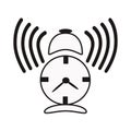 Vector outline illustration alarm clock is ringing Royalty Free Stock Photo
