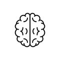 Vector outline illustration of human brain on white background Royalty Free Stock Photo
