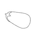 Vector outline illustration of one fresh eggplant isolated on a white background Royalty Free Stock Photo