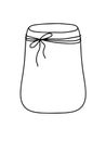 Vector outline illustration of witch poison bottle, fiol for making magic, cooking a potion, simple doodle hand drawn image Royalty Free Stock Photo