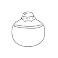 Vector outline illustration of witch poison bottle, fiol for making magic, cooking a potion, simple doodle hand drawn image Royalty Free Stock Photo