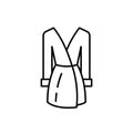 Vector outline ladys gown after bath icon. EPS 10.