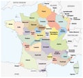 Vector outline map of main french regional languages