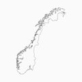 Vector outline map Norway, line border country