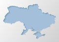 Vector outline map Ukraine with creative shadow