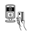 Contactless payment outline icon