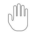 Vector outline palm human. Handprint icon. Flat image. Stock template. Royalty Free Stock Photo