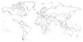 Vector outline of political world map Royalty Free Stock Photo