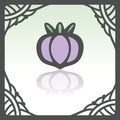 Vector outline purple onion icon. Modern infographic logo and pictogram.