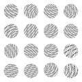 Vector outline rope design elements. Twisted rope patterns.