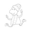 Vector outline of Santa Claus. Vector outline of the Snow Maiden.
