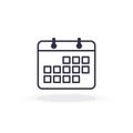Vector outline simple calendar icon. Day week month year symbol. Sign of event and schedule in the app
