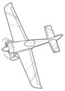 Vector outline sport plane. Royalty Free Stock Photo