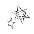 Vector outline star icon. Simple design element, clip art on theme of night sky, astronomy, space in doodle style Royalty Free Stock Photo