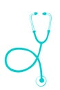 Vector outline stethoscope in flat doodle style. Medical design element, clipart. Theme of medicine, pandemic, health care,