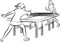 Women`s table tennis - woman in action Royalty Free Stock Photo