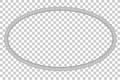 Oval frame from gray rope for your element design, at transparent effect background