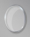 Vector oval shiny glass frame isolated