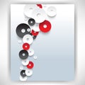 Vector overlapping white and red discs concept background