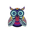 Vector owl with abstract ornament pattern