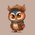 Vector owl character for t-shirt design