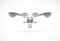 Vector of an owl design on a white background,. Wild Animals. Bird logo or icon. Easy editable layered vector illustration Royalty Free Stock Photo