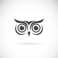 Vector of an owl face design on white background. Bird logo.