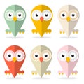 Vector Owls Set Illustration