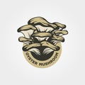 Vector of oyster mushroom vintage logo symbol illustration design