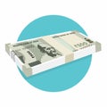 Vector of Pack of Indian Currency. Editable Illustration of Bundle of 500 Indian Rupee. Royalty Free Stock Photo