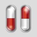 Vector Pack of Red and White Capsules
