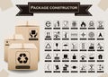 Vector package constructor. Packaging symbols Royalty Free Stock Photo