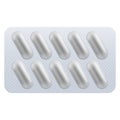 Vector package of medical pills, blister with capsules