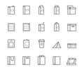 Package types icons in thin line style