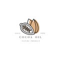 Vector packaging design template and emblem - beauty and cosmetics oil - cocoa