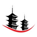 Vector pagoda illustration