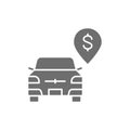 Vector paid parking, toll parking grey icon.