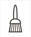 Vector paint brush icon. Flat linear black and white tool illustration. Building, carpenter equipment for card, poster or flyer