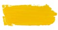 Vector paint brush stroke texture isolated on white - yellow acrylic element for Your design