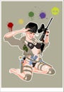 Vector paintball pin-up