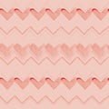 Vector Painted Red Chevron Heart Seamless Pattern