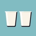 Vector of a pair of cups placed side by side with a simple and clean design